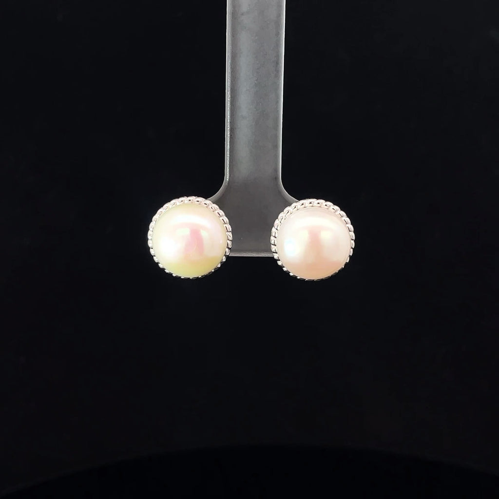 SILVER WHITE CLASSIC STUDS