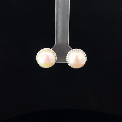 SILVER WHITE CLASSIC STUDS