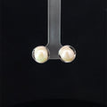 SILVER WHITE WHISPER STUDS