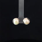 SILVER WHITE WHISPER STUDS