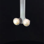 SILVER WHITE LUXE STUDS