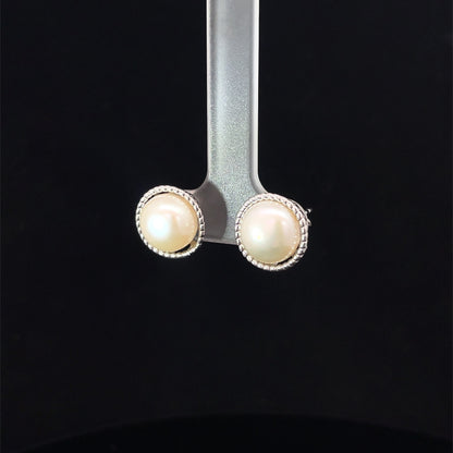 SILVER WHITE LUXE STUDS