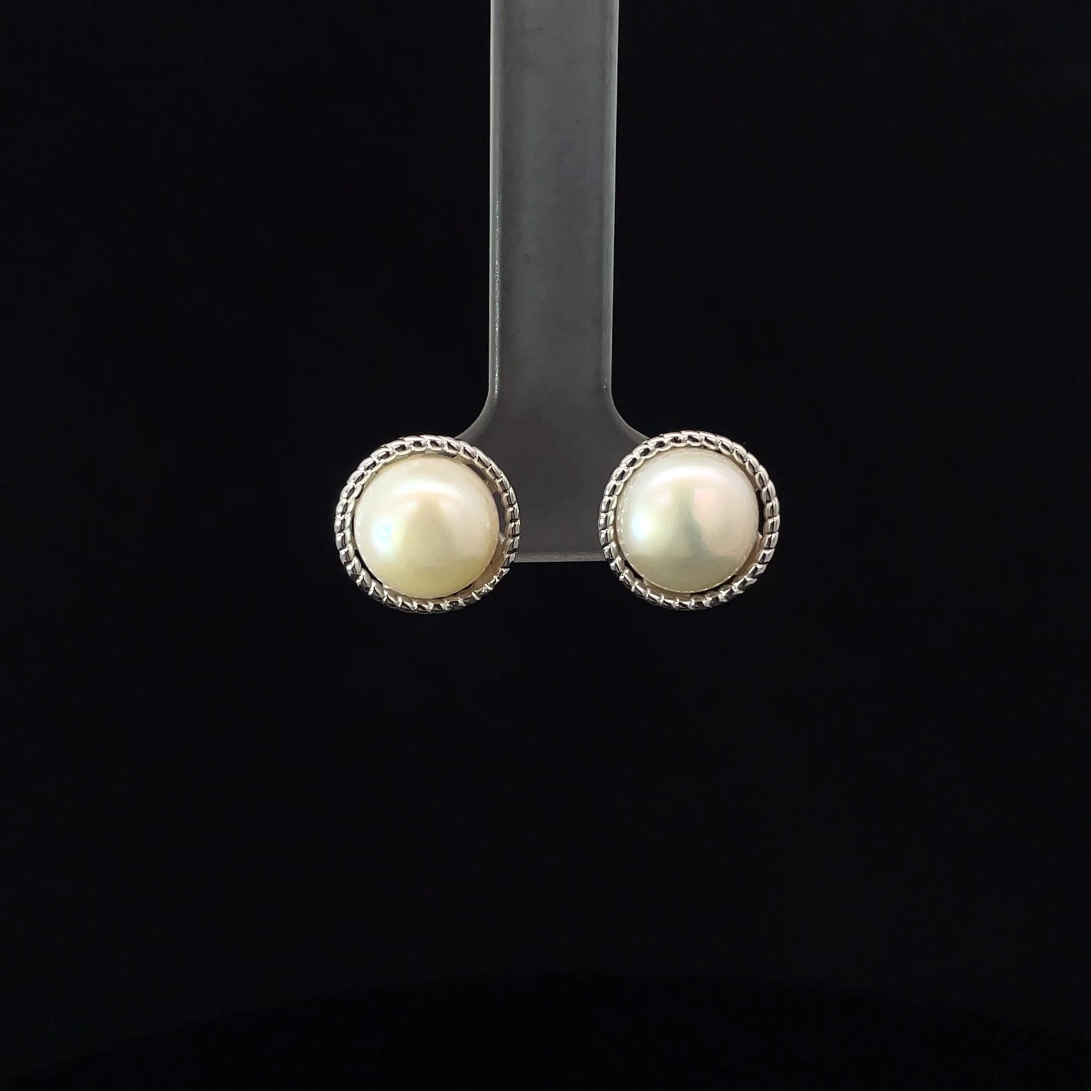 SILVER WHITE LUXE STUDS