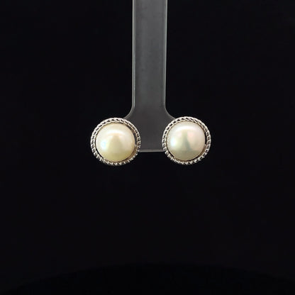 SILVER WHITE LUXE STUDS