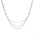 METALLIC TRIO SILVER NECKLACE