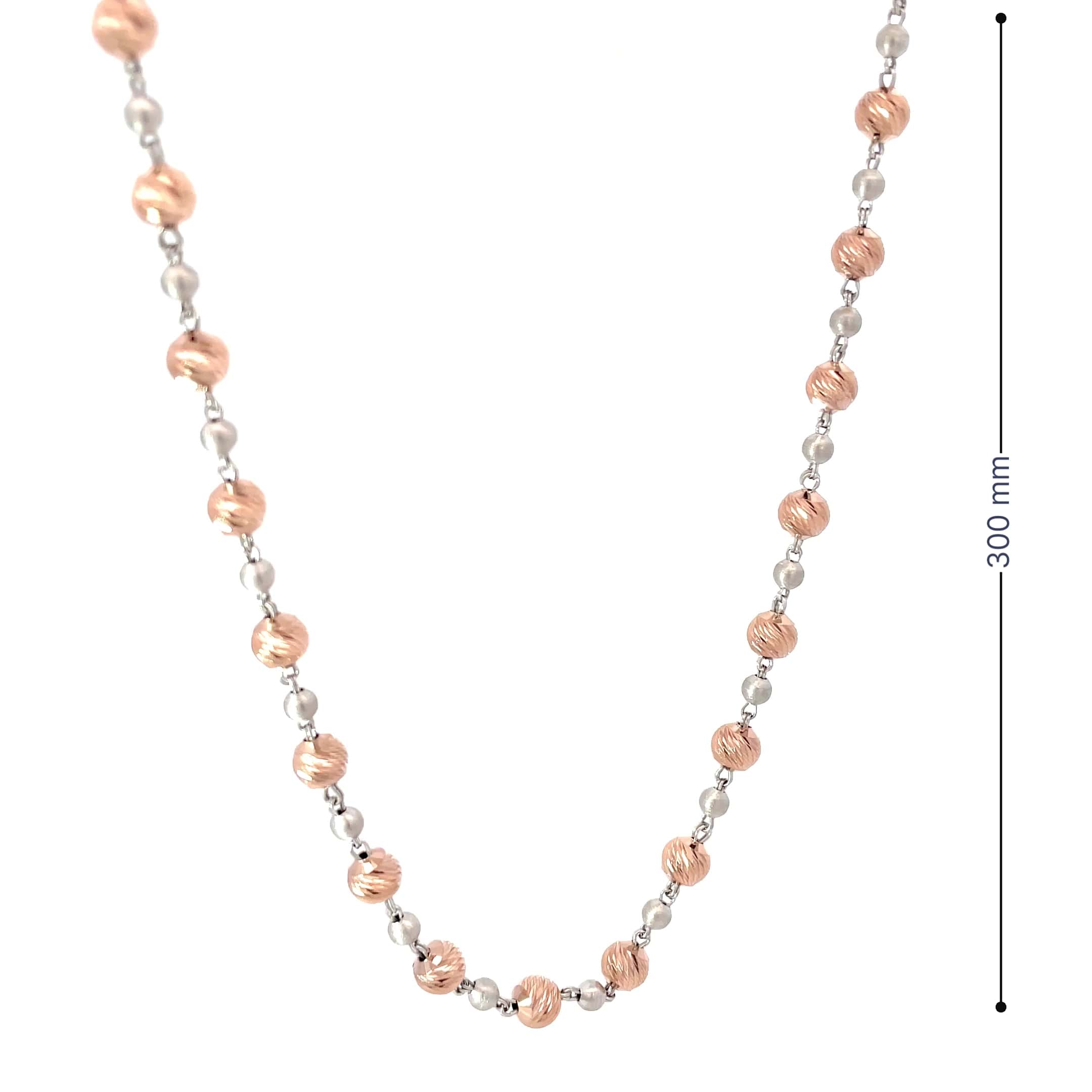 ROSE TWIST BEAD SILVER NECKLACE