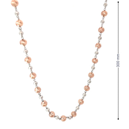 ROSE TWIST BEAD SILVER NECKLACE