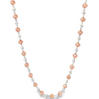 ROSE TWIST BEAD SILVER NECKLACE