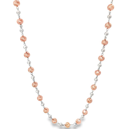 ROSE TWIST BEAD SILVER NECKLACE