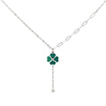 EMERALDCLOVER DROP SILVER PENDANT
