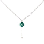 EMERALDCLOVER DROP SILVER PENDANT