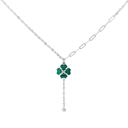 EMERALDCLOVER DROP SILVER PENDANT