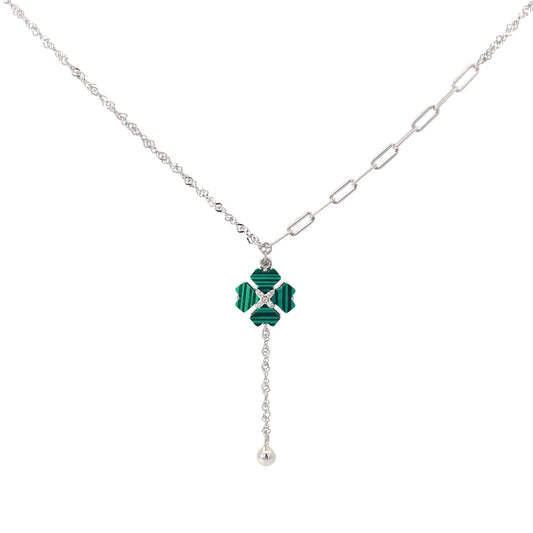 EMERALDCLOVER DROP SILVER PENDANT