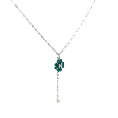 EMERALDCLOVER DROP SILVER PENDANT
