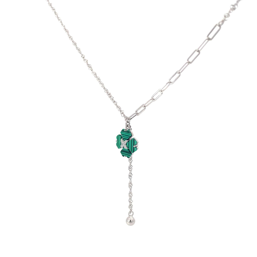 EMERALDCLOVER DROP SILVER PENDANT