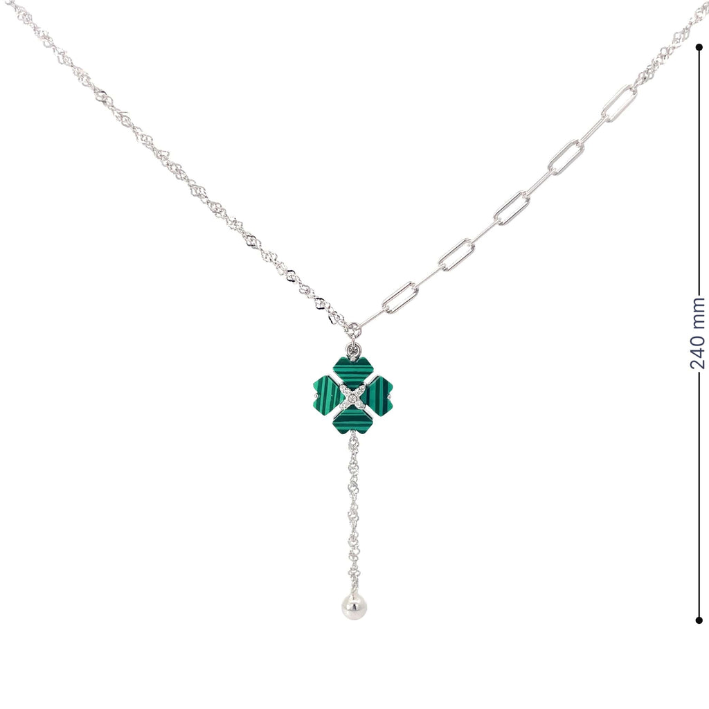 EMERALDCLOVER DROP SILVER PENDANT