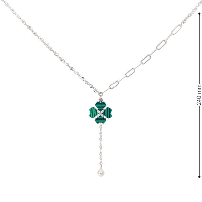 EMERALDCLOVER DROP SILVER PENDANT