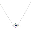 RAINBOW EVIL EYE SILVER NECKLACE