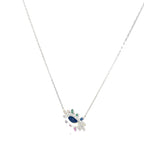 RAINBOW EVIL EYE SILVER NECKLACE