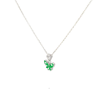 EMERALD WINGS SILVER PENDANT CHAIN
