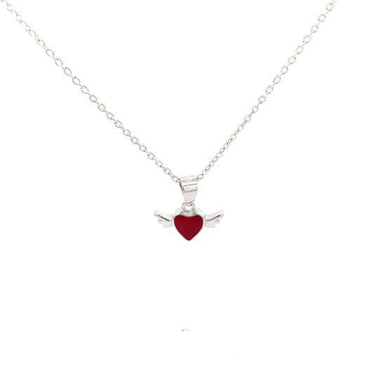 LITTLE ANGEL HEART SILVER PENDANT CHAIN