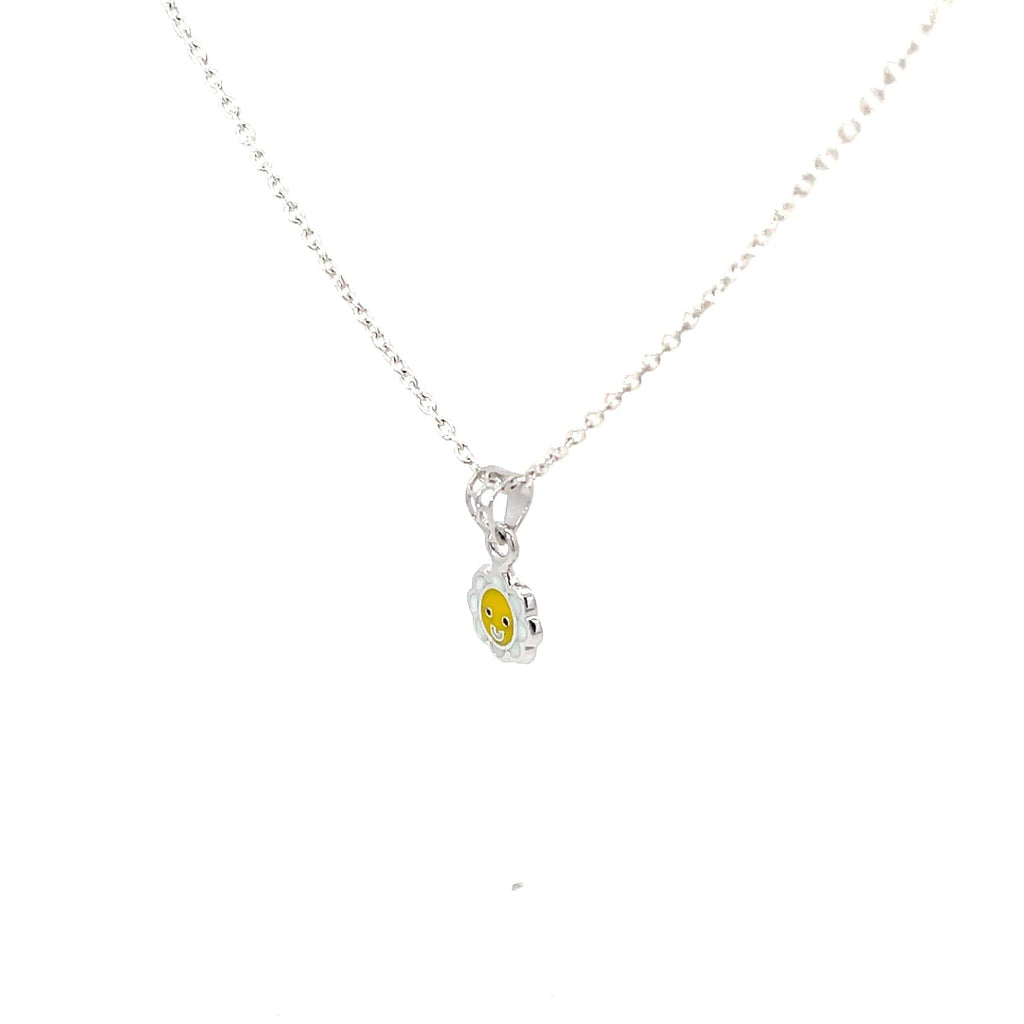 SMILEY FLOWER SILVER PENDANT CHAIN