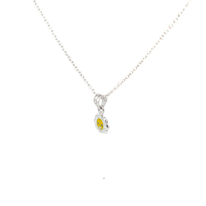 SMILEY FLOWER SILVER PENDANT CHAIN