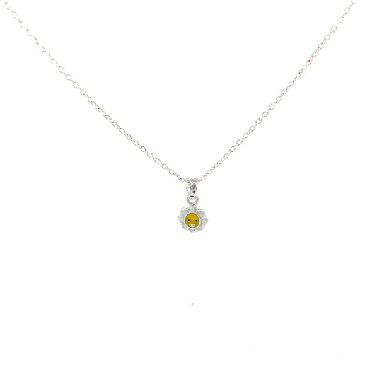 SMILEY FLOWER SILVER PENDANT CHAIN