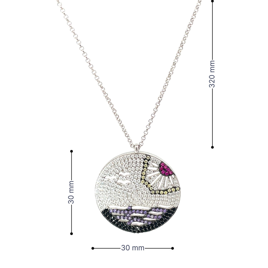 SILVER SUNSET PENDANT