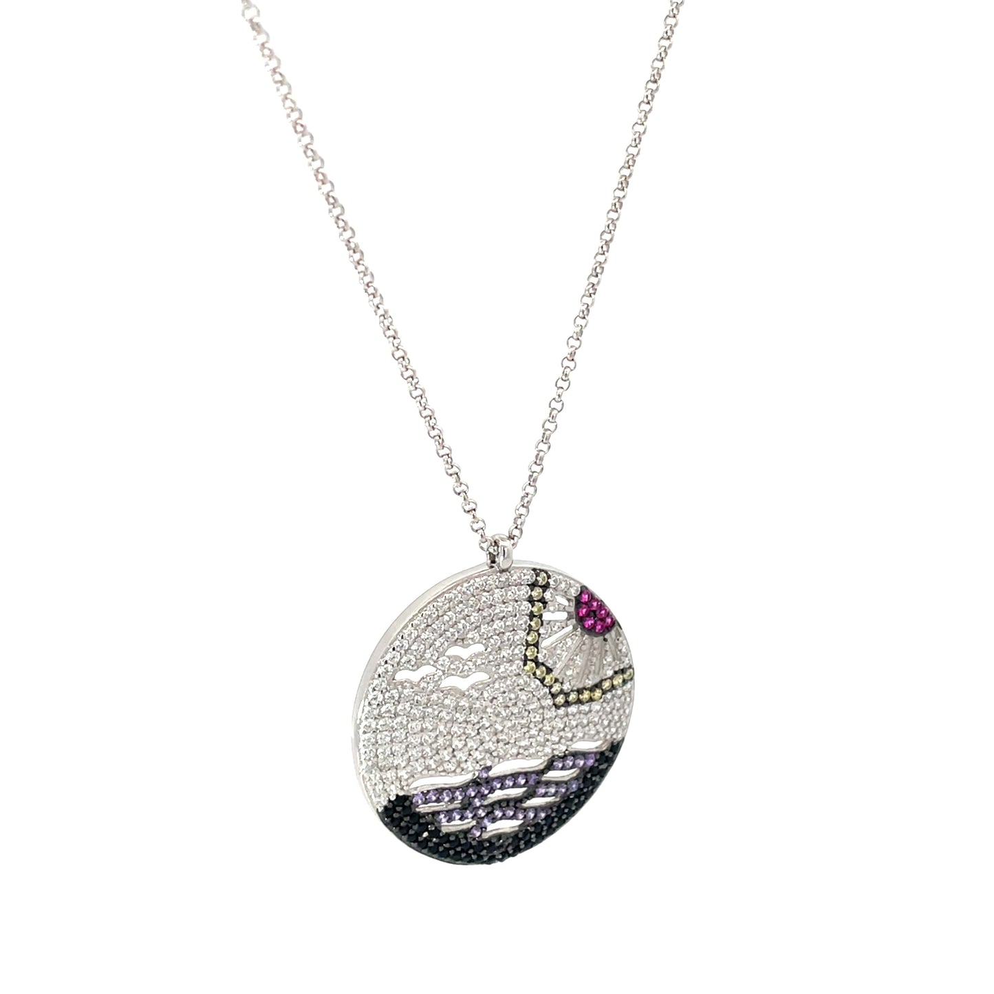 SILVER SUNSET PENDANT