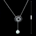 SILVER HALO DROP NECKLACE