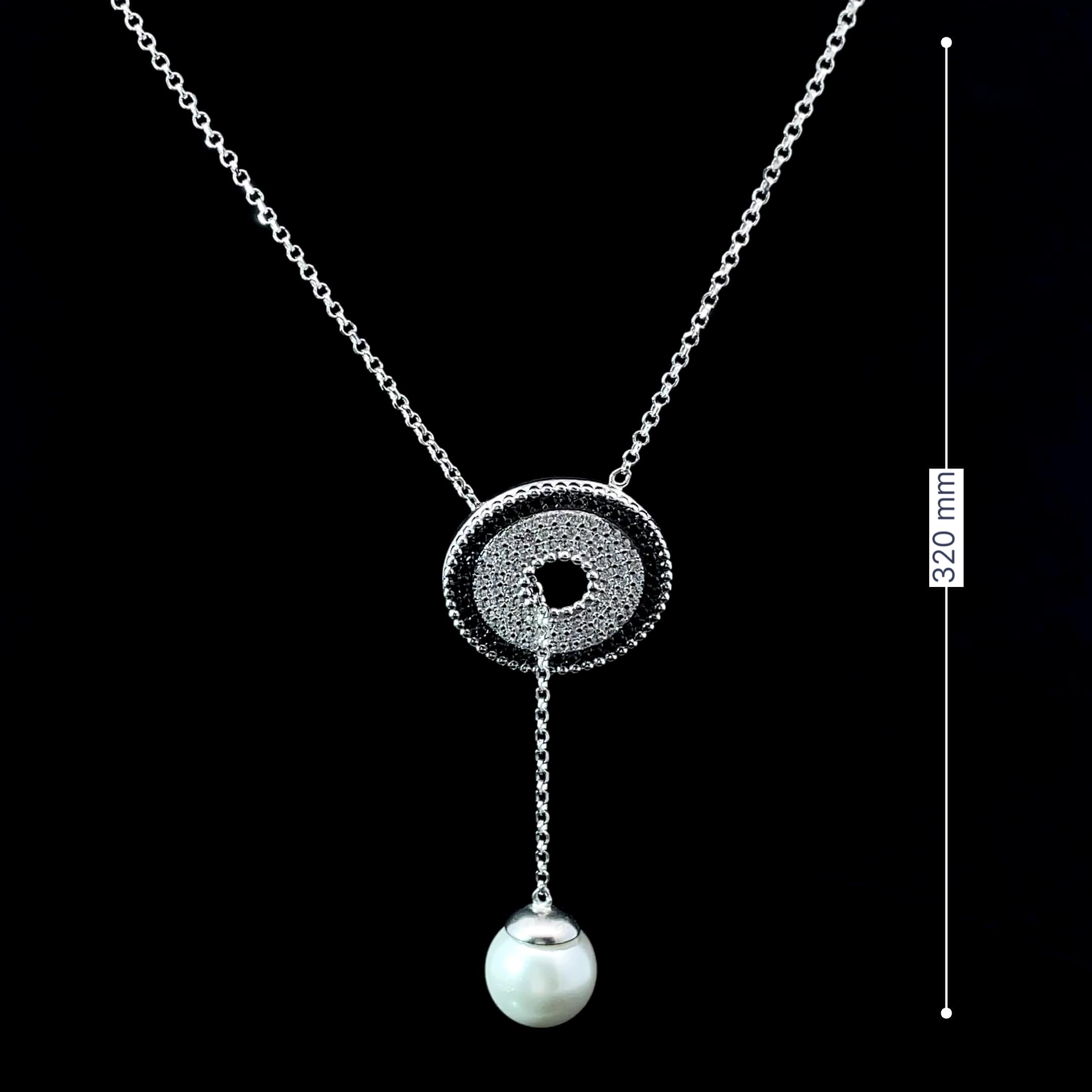 SILVER HALO DROP NECKLACE