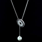 SILVER HALO DROP NECKLACE