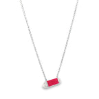 SILVER RUBY BAR CHAIN