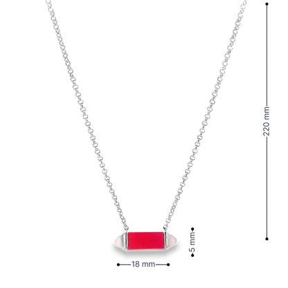 SILVER RUBY BAR CHAIN