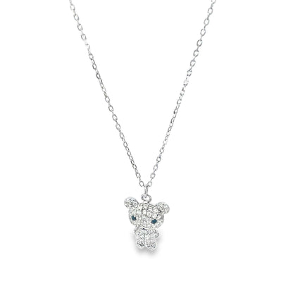 SILVER SPARKLE BEAR CHAIN