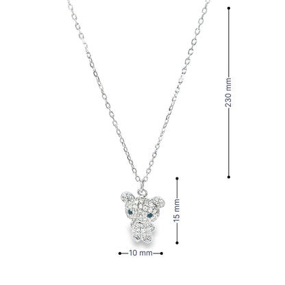 SILVER SPARKLE BEAR CHAIN