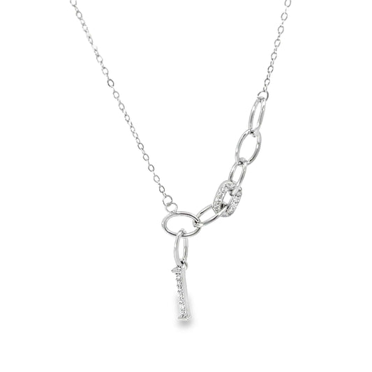 SILVER HOOP CHARM CHAIN