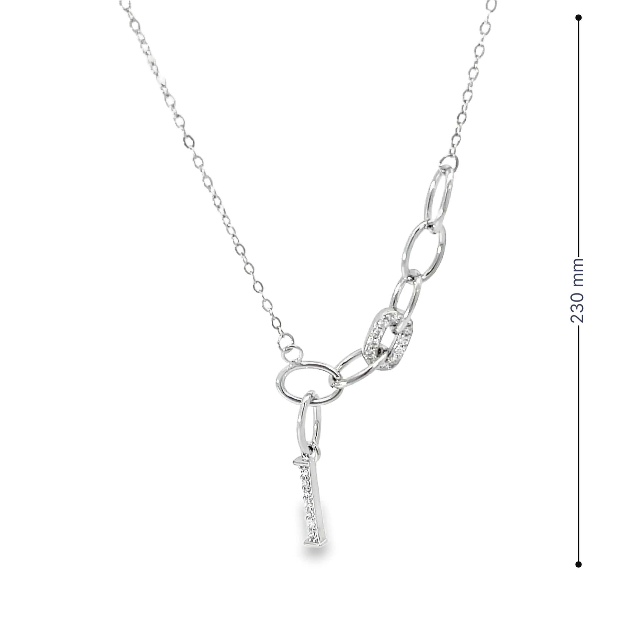 SILVER HOOP CHARM CHAIN