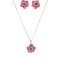 ROSE BLOOM SILVER PENDANT SET