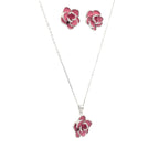 ROSE BLOOM SILVER PENDANT SET