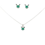 GREEN BUNNY KIDS SET SILVER