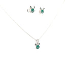 GREEN BUNNY KIDS SET SILVER