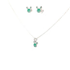 GREEN BUNNY KIDS SET SILVER