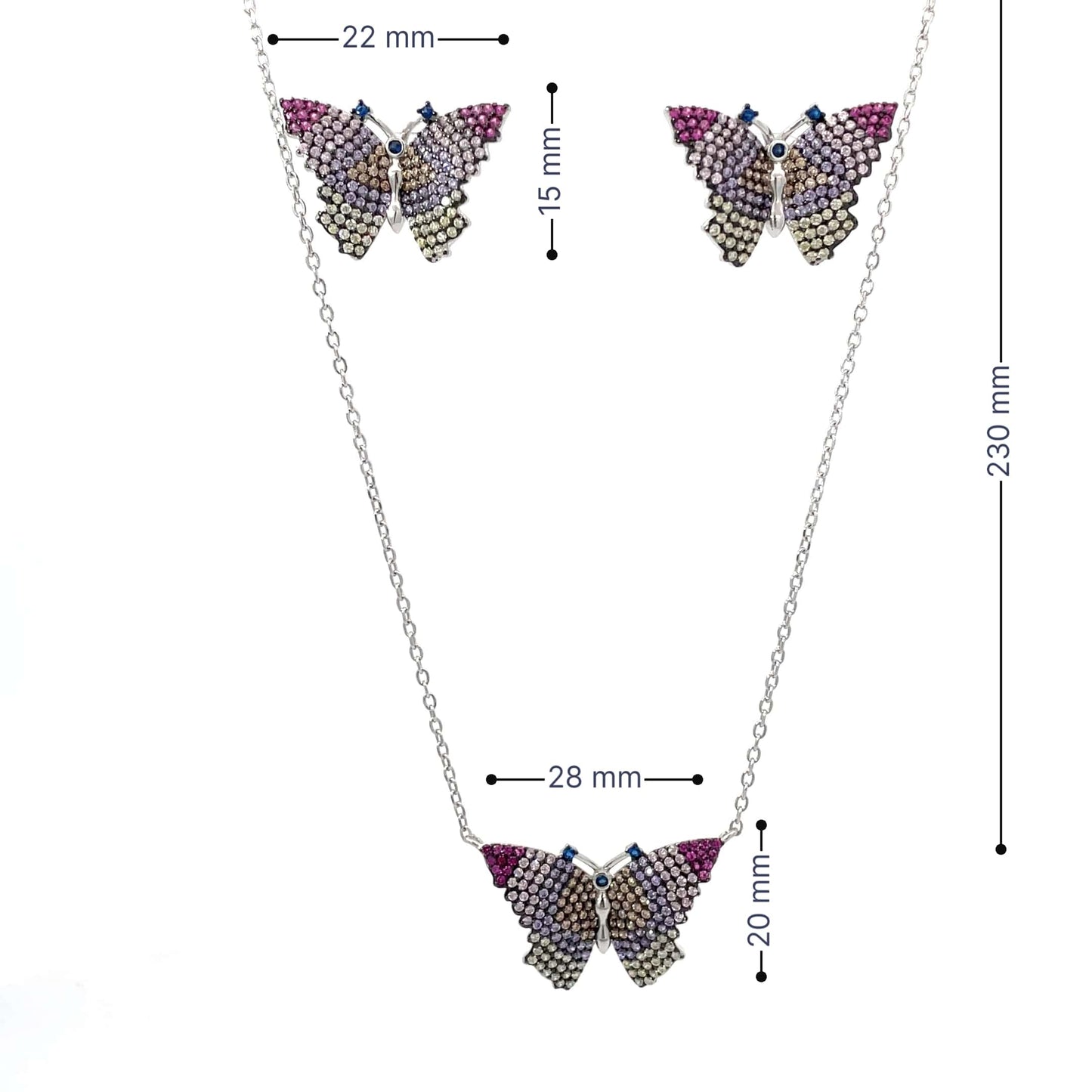 SILVER ENCHANTED BUTTERFLY SET