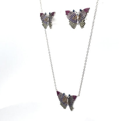 SILVER ENCHANTED BUTTERFLY SET