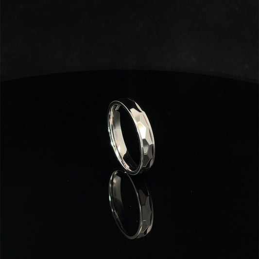 PRISM FACETED SILVER BAND