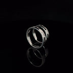 MIRROR EDGE STERLING SILVER COUPLE BAND RING