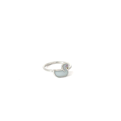 WHITE DUCKY KIDS SILVER RING