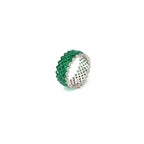 SPARKLE SILVER ETERNITY RING - GREEN